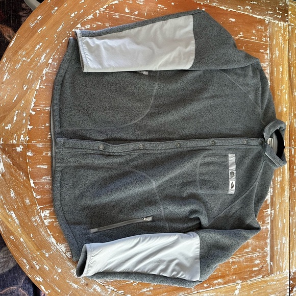 The North Face Men's Fleece Button Up Shirt Jacket Grey Size L - Picture 2 of 6